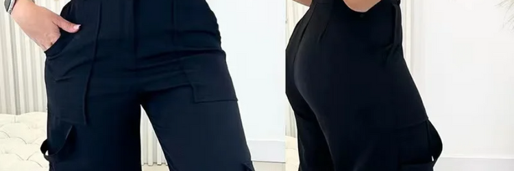 Damen Cargo Hose Schwarz