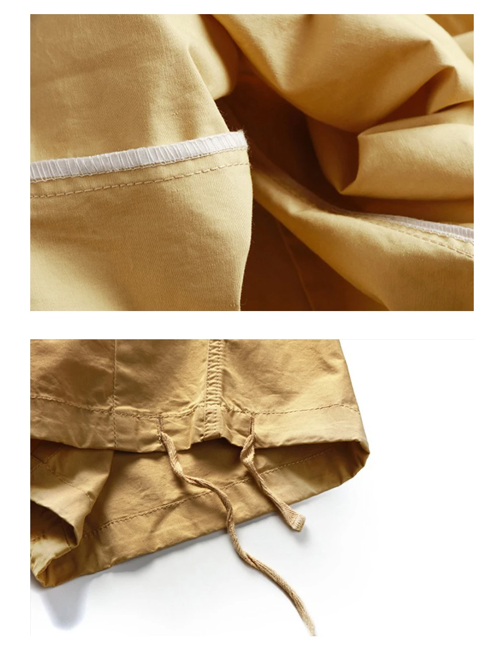 Khakifarbene Baggy-Cargohose für Herren
