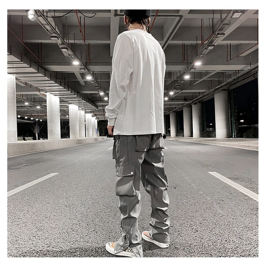 Anthrazit-graue Cargohose für Herren-Cargo Hose- 2