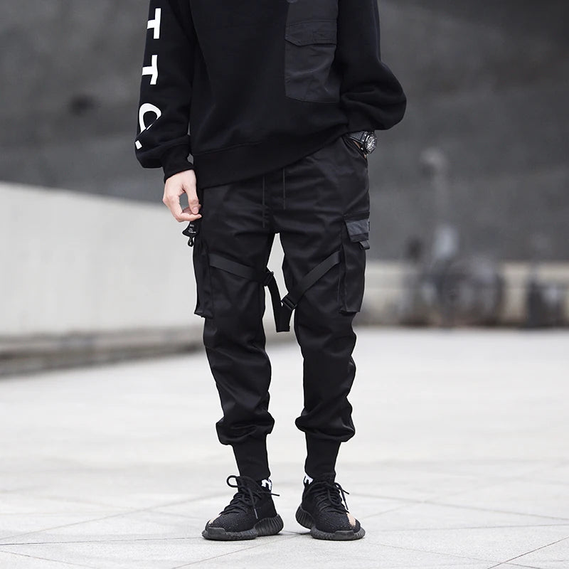 Hochwertige schwarze Cargohose im originalen Streetwear-Stil-Cargo Hose-2024