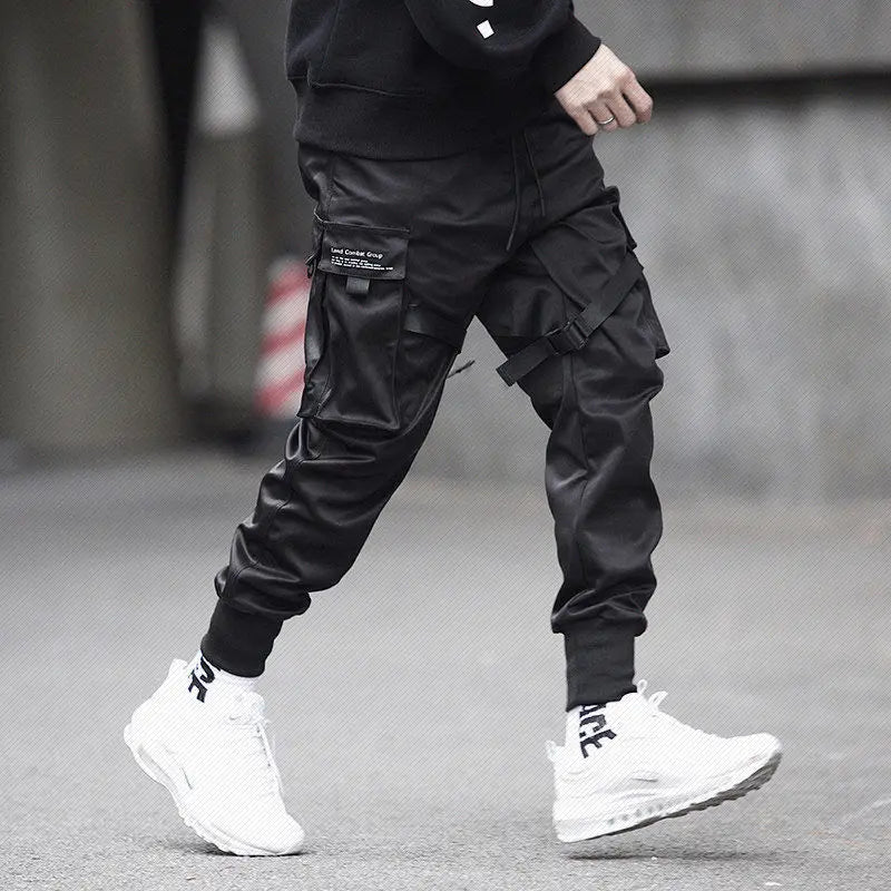 Hochwertige schwarze Cargohose im originalen Streetwear-Stil-Cargo Hose-