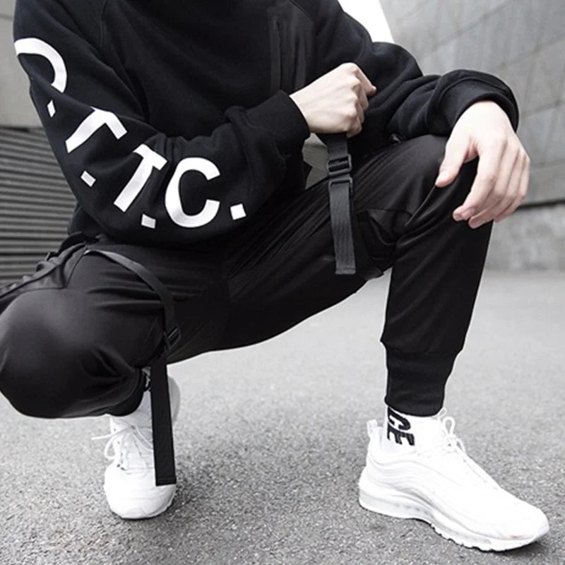 Hochwertige schwarze Cargohose im originalen Streetwear-Stil-Cargo Hose-6565