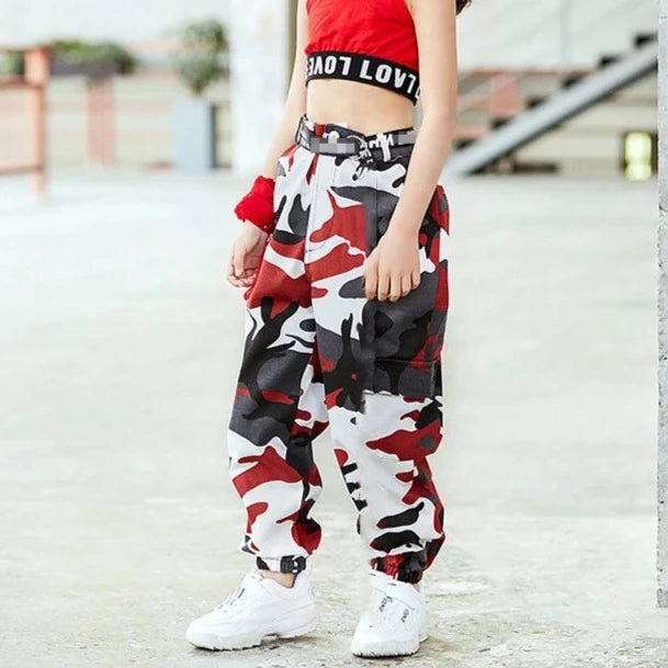 Rosa Camouflage-Cargohose für Mädchen: Stil und Komfort!-Cargo Hose - 3