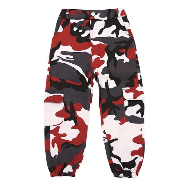 Rosa Camouflage-Cargohose für Mädchen: Stil und Komfort!-Cargo Hose - 65