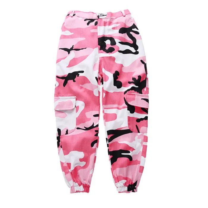 Rosa Camouflage-Cargohose für Mädchen: Stil und Komfort!-Cargo Hose - Pink