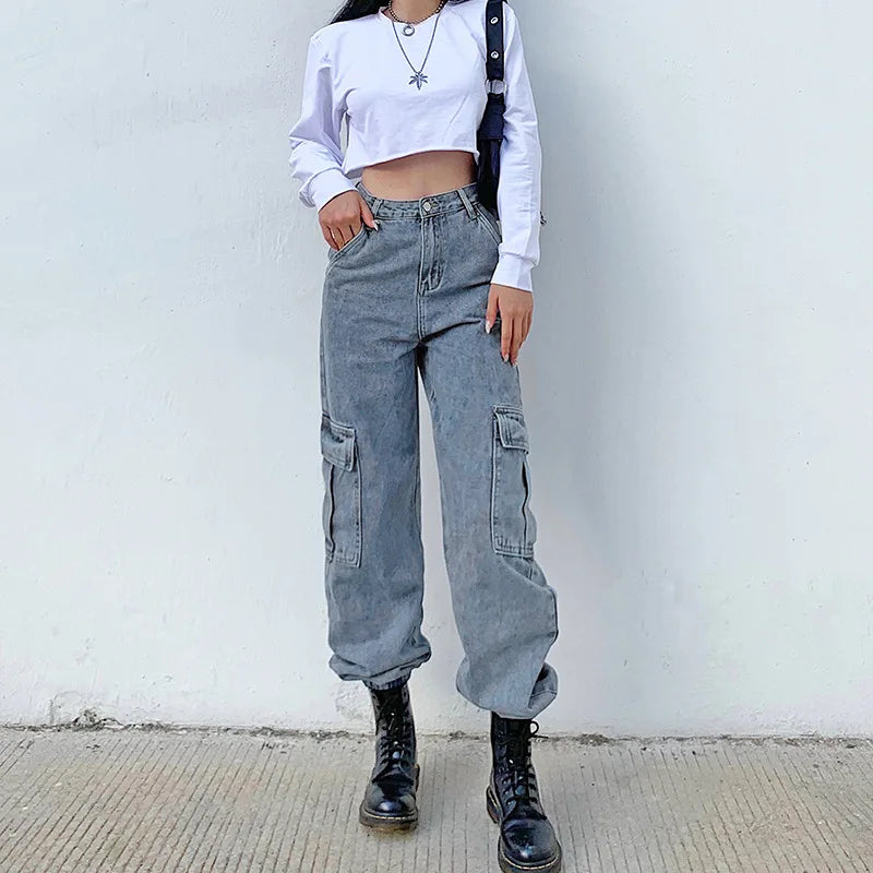 Unabhängiger Stil und Komfort: Cargo-Jeans für Damen-Cargo Hose-