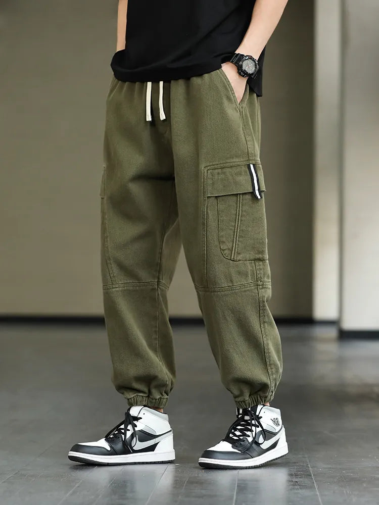 Lässiger Chic: Bequeme Herren-Cargohose mit Gummizug am Bein-Cargo Hose -