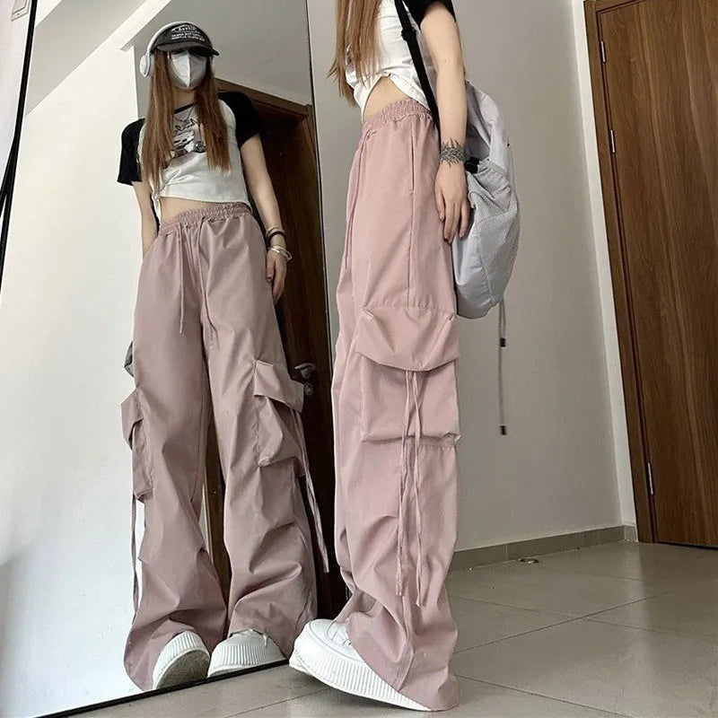 Harajuku Vibes: Damen-Cargohose mit Streetwear-Charme-Cargo Hose - 35