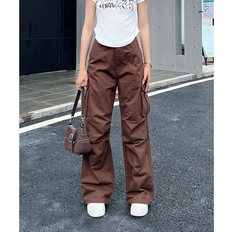 Braune Cargohose für Damen: stilvoll und bequem-Cargo Hose -