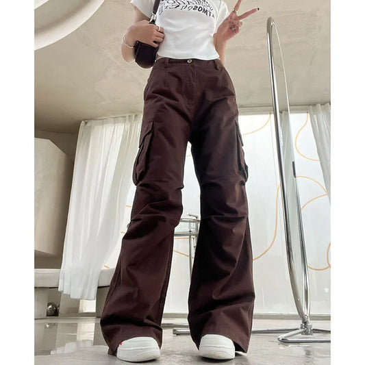 Braune Cargohose für Damen: stilvoll und bequem-Cargo Hose - 2