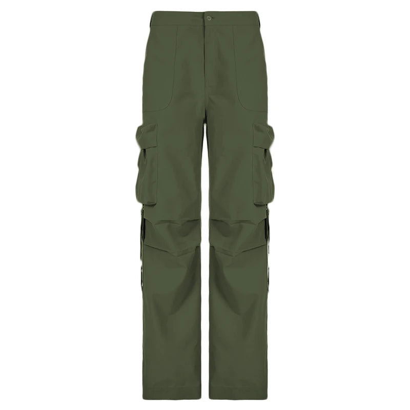 Modischer Army-Look: Damen Cargo in Grün-Cargo Hose - 55587