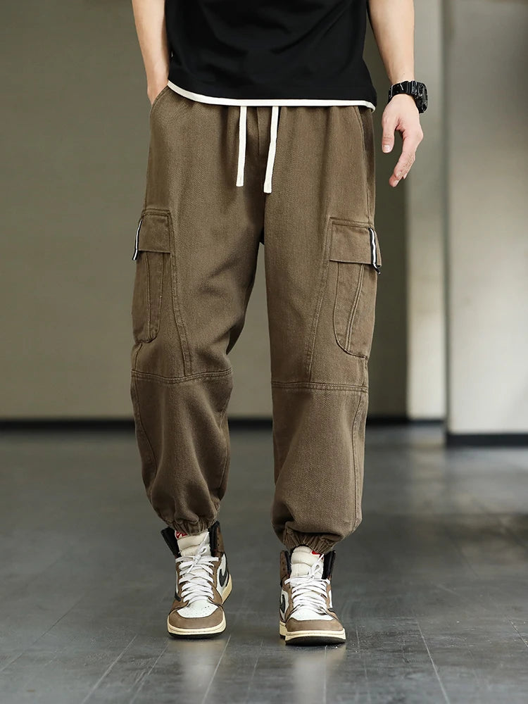 Lässiger Chic: Bequeme Herren-Cargohose mit Gummizug am Bein-Cargo Hose - 8888