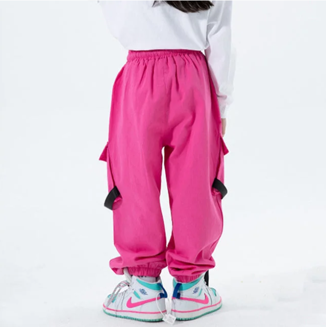 Rosa Cargohosen für Mädchen: urbane Mode-Cargo Hose - 2