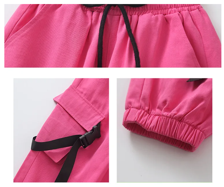 Rosa Cargohosen für Mädchen: urbane Mode-Cargo Hose - 66
