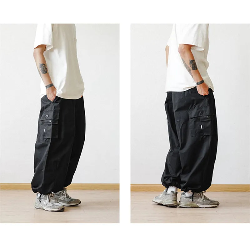 Khakifarbene Baggy-Cargohose für Herren-Cargo Hose- 852