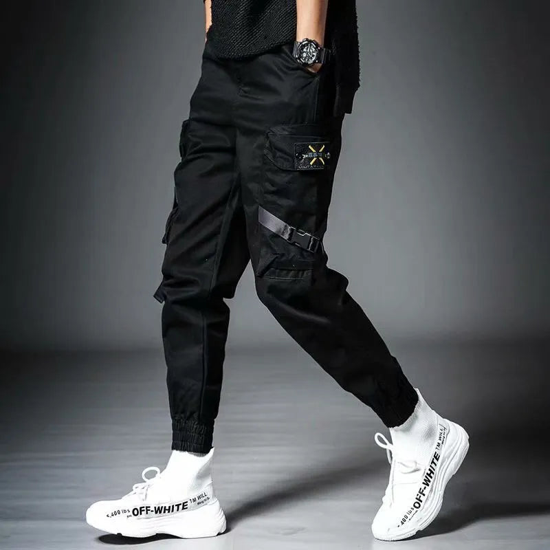 Hochwertige schwarze Cargohose im originalen Streetwear-Stil-Cargo Hose-