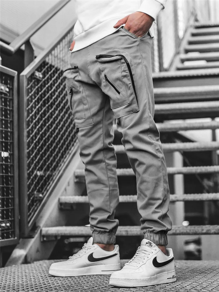 Hellgraue Jogger-Cargohose für Herren