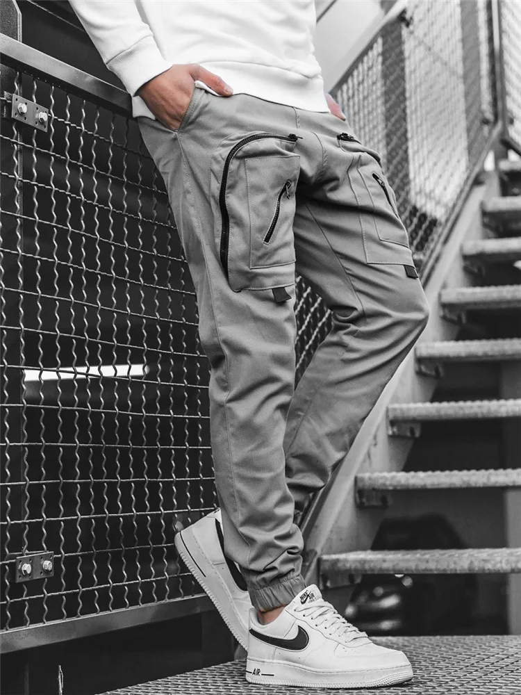 Hellgraue Jogger-Cargohose für Herren
