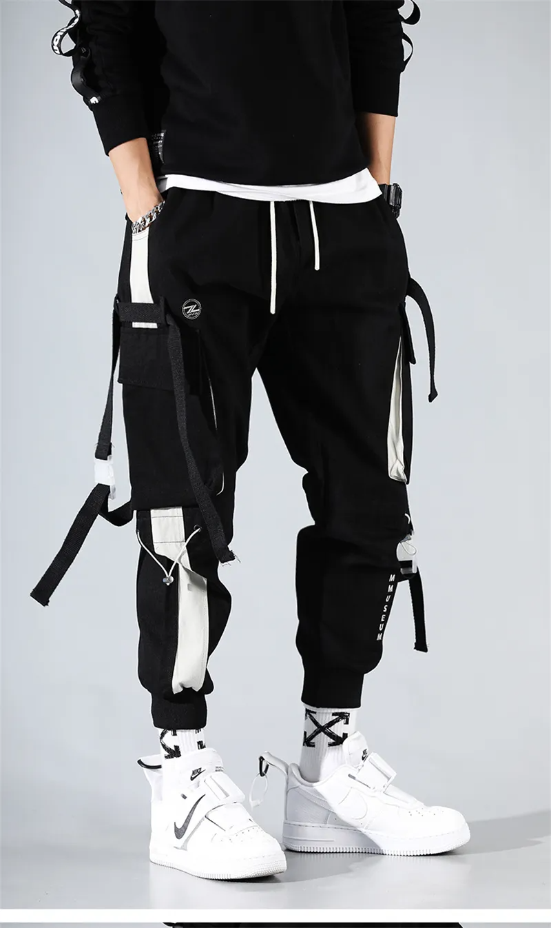 Weiße Slim-Cargohose für Herren-Cargo Hose-65