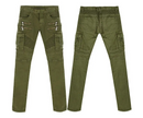 Grüne Skinny-Biker-Cargojeans für Herren-green