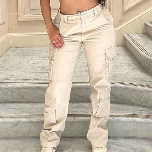 Cargo-Hose-Beige-Damen – Baggy-Parachute-Streetwear-Style-1