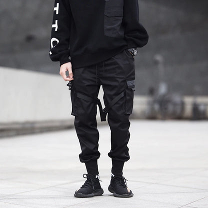 Hochwertige schwarze Cargohose im originalen Streetwear-Stil-Cargo Hose-2024