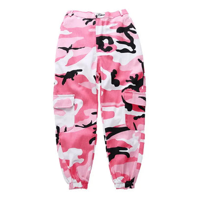 Rosa Camouflage-Cargohose für Mädchen: Stil und Komfort!-Cargo Hose - Pink
