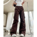 Braune Cargohose für Damen: stilvoll und bequem-Cargo Hose - 2