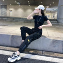 Erleben Sie den Sommer mit Stil – schwarze Cargohosen für Damen!-Cargo Hose -71