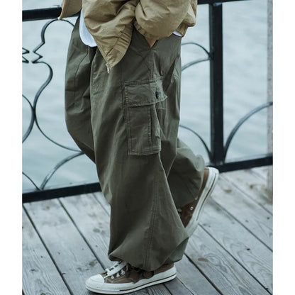 Khakifarbene Baggy-Cargohose für Herren-Cargo Hose- 882