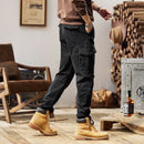 Schwarze Herren-Cargohose aus Baumwolle: lässige Eleganz-Cargo Hose - 4
