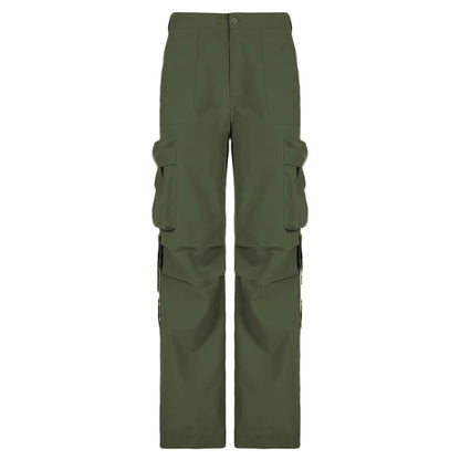 Modischer Army-Look: Damen Cargo in Grün-Cargo Hose - 55587