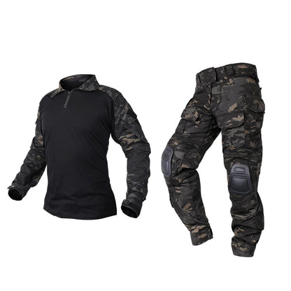 Taktischer Einsatzanzug Herren – Hose & Shirt mit Schützern