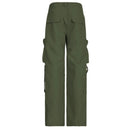 Modischer Army-Look: Damen Cargo in Grün-Cargo Hose - 777