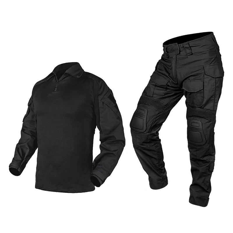 Taktischer Einsatzanzug Herren – Hose & Shirt mit Schützern
