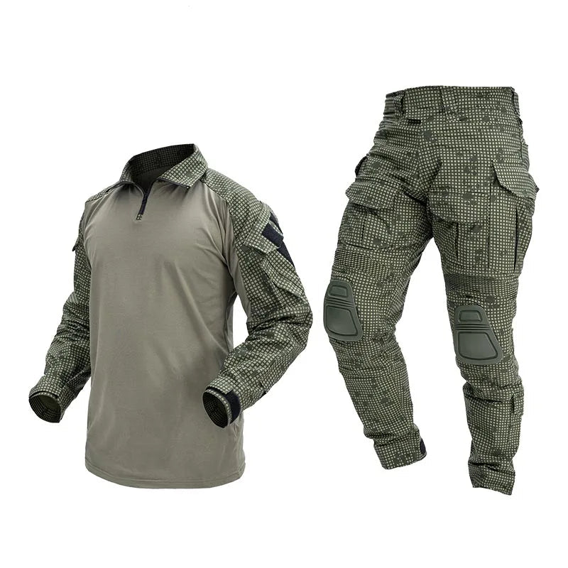 Taktischer Einsatzanzug Herren – Hose & Shirt mit Schützern