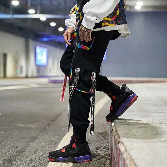 Mehrfarbige Streetwear-Cargohose für Herren