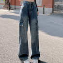 Trendige High-Waist-Cargojeans für Damen-Cargo Hose -5