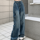 Trendige High-Waist-Cargojeans für Damen-Cargo Hose -2