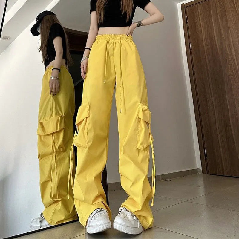 Harajuku Vibes: Damen-Cargohose mit Streetwear-Charme-Cargo Hose - 